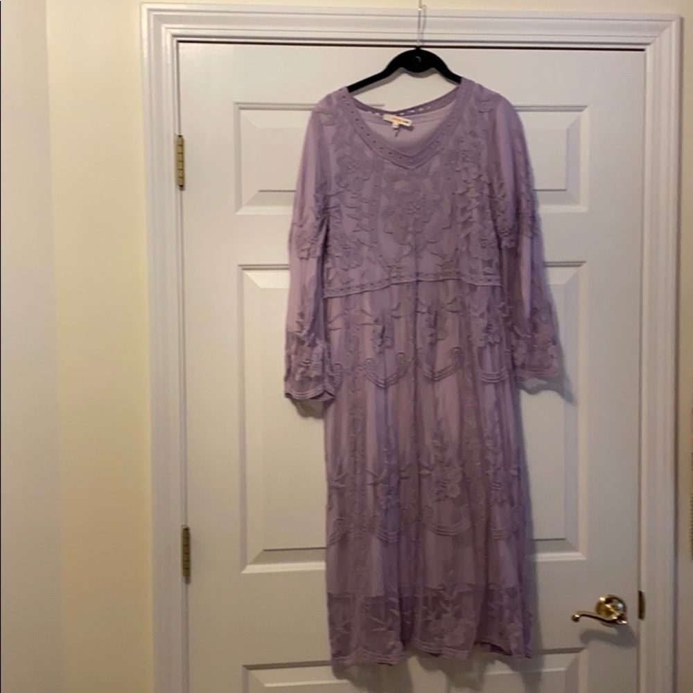 Orange Creek Embroidery Lavender dress (new) s/m